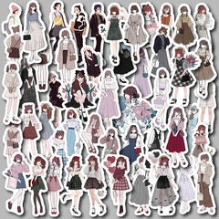 50pcs Girl Stickers Waterproof Vinyl Stickers for Water Bottle Laptops Phones
