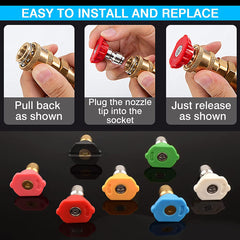 High Pressure Washer Tips Set w/ Nozzle Holder 7 Tips 4000 PSI
