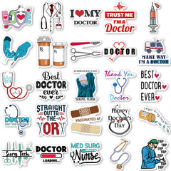 50pcs Doctor Hospital Waterproof Vinyl Stickers for Teen Girl