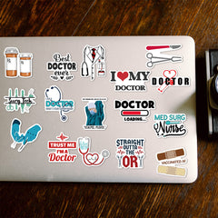 50pcs Doctor Hospital Waterproof Vinyl Stickers for Teen Girl