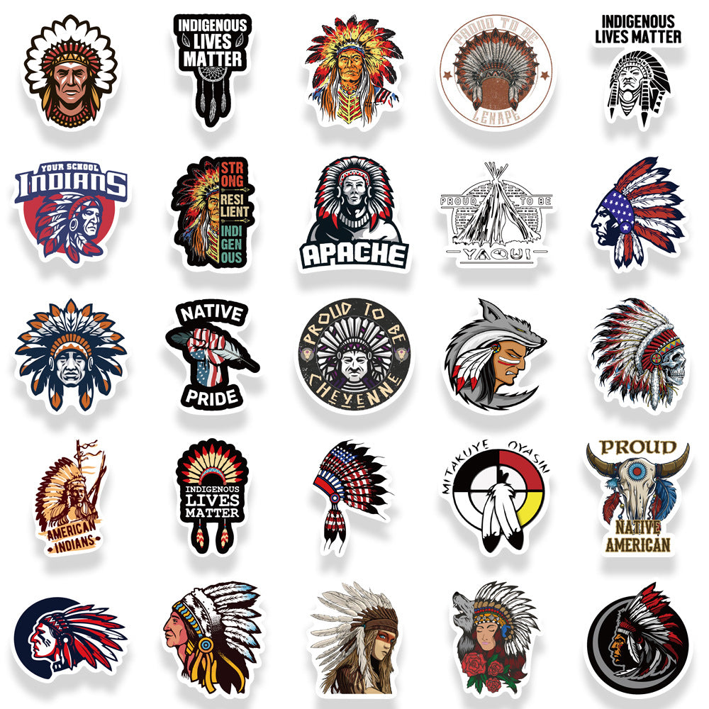 50pcs Native American Stickers Graffiti Waterproof Vinyl Stickers
