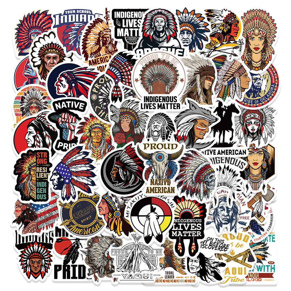 50pcs Native American Stickers Graffiti Waterproof Vinyl Stickers