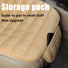 Memory Foam Car Seat Cushion w/ Non Slip Bottom & Storage Pouch