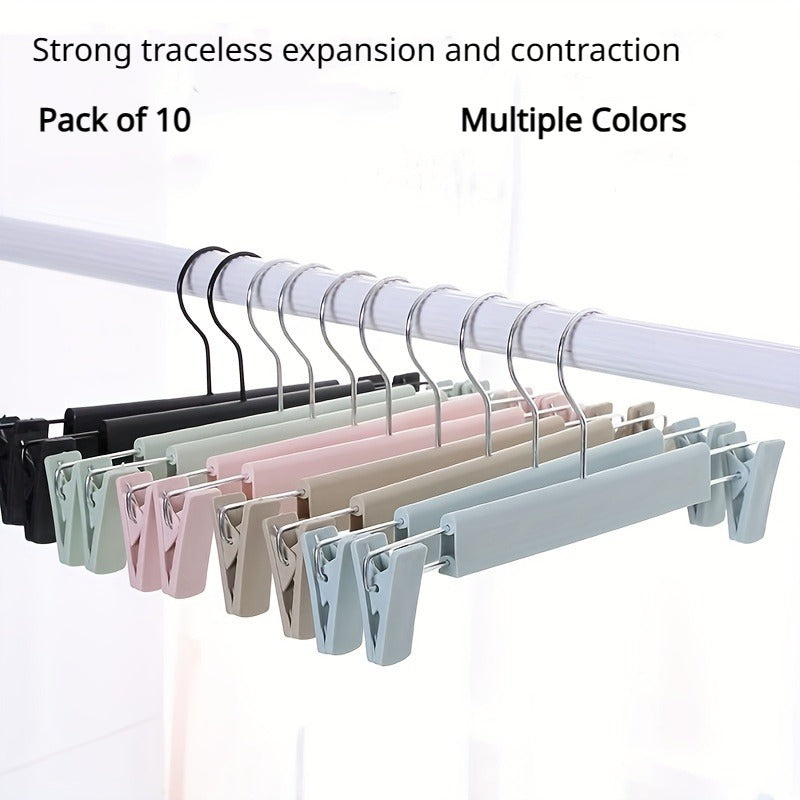 10pcs Non Slip Telescopic Pants Hangers Clothes Drying and Organization