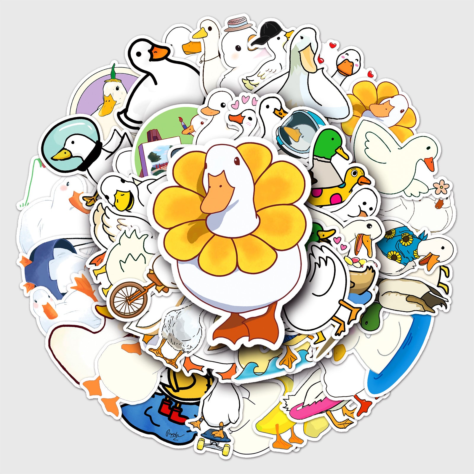 50pcs Duck Series Waterproof Stickers for Motorcycle Laptop Helmet Mug Decor