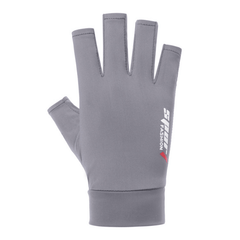 1 Pair Half Finger Ice Silk Riding Gloves Anti UV