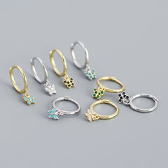 S925 Colorful Butterfly Hoop Earrings Hypoallergenic Jewelry For Girls