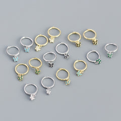 S925 Colorful Butterfly Hoop Earrings Hypoallergenic Jewelry For Girls