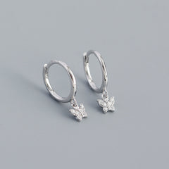S925 Colorful Butterfly Hoop Earrings Hypoallergenic Jewelry For Girls