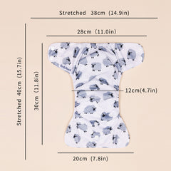 2pcs Baby Cloth Diapers Adjustable Reusable Nappies With Inserts