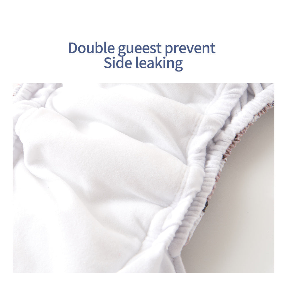 2pcs Baby Cloth Diapers Adjustable Reusable Nappies With Inserts