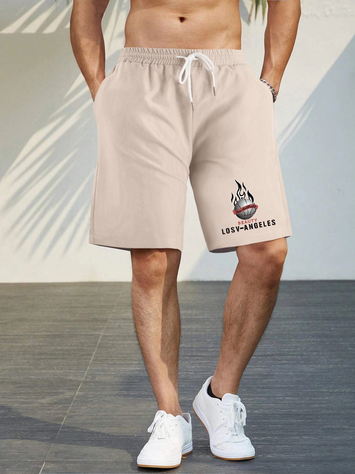 Men's Printed Active Shorts With Pockets