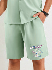 Men's Printed Active Shorts With Pockets