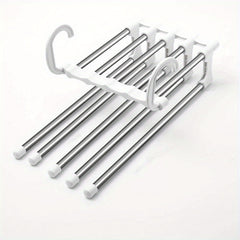5 In 1 Stainless Steel Pants Hanger Folding Storage Rack Trousers Hanger