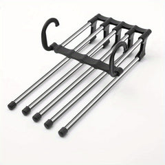 5 In 1 Stainless Steel Pants Hanger Folding Storage Rack Trousers Hanger