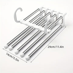 5 In 1 Stainless Steel Pants Hanger Folding Storage Rack Trousers Hanger