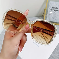 Oversized Cat Eye Sunglasses Clear Frame Glasses Gradient Lens