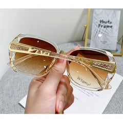 Oversized Cat Eye Sunglasses Clear Frame Glasses Gradient Lens