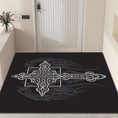 Gothic Cross Print Rug Halloween Decor 50x80cm