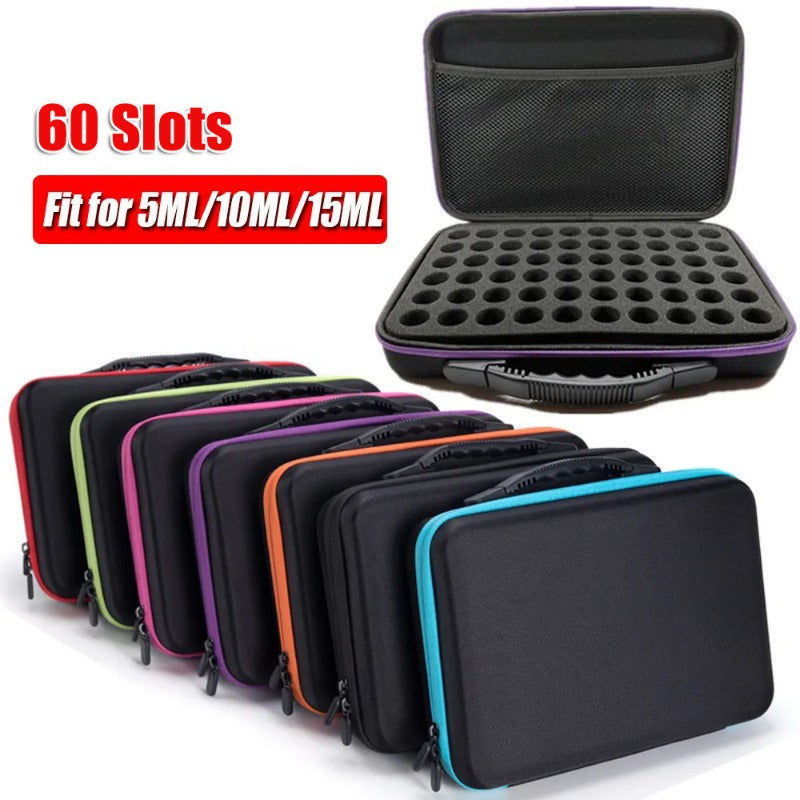 60 Slots Essential Storage Case Nail Polish Carrying Case Makeup Bag