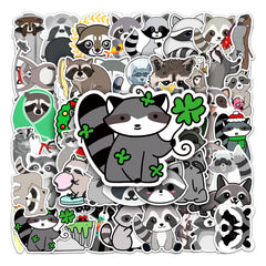 50pcs Little Raccoon Waterproof Stickers Motorcycle Laptop Helmet M