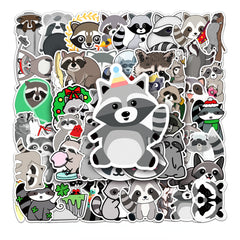 50pcs Little Raccoon Waterproof Stickers Motorcycle Laptop Helmet M