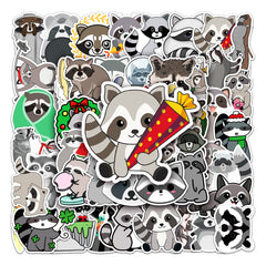 50pcs Little Raccoon Waterproof Stickers Motorcycle Laptop Helmet M