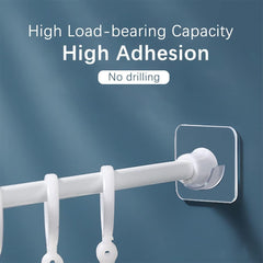 10pcs Adhesive Shower Rod Holders Clear Tension Rod Holder Bathroom Accessories
