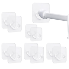 10pcs Adhesive Shower Rod Holders Clear Tension Rod Holder Bathroom Accessories