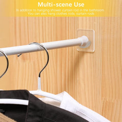 10pcs Adhesive Shower Rod Holders Clear Tension Rod Holder Bathroom Accessories