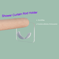 10pcs Adhesive Shower Rod Holders Clear Tension Rod Holder Bathroom Accessories
