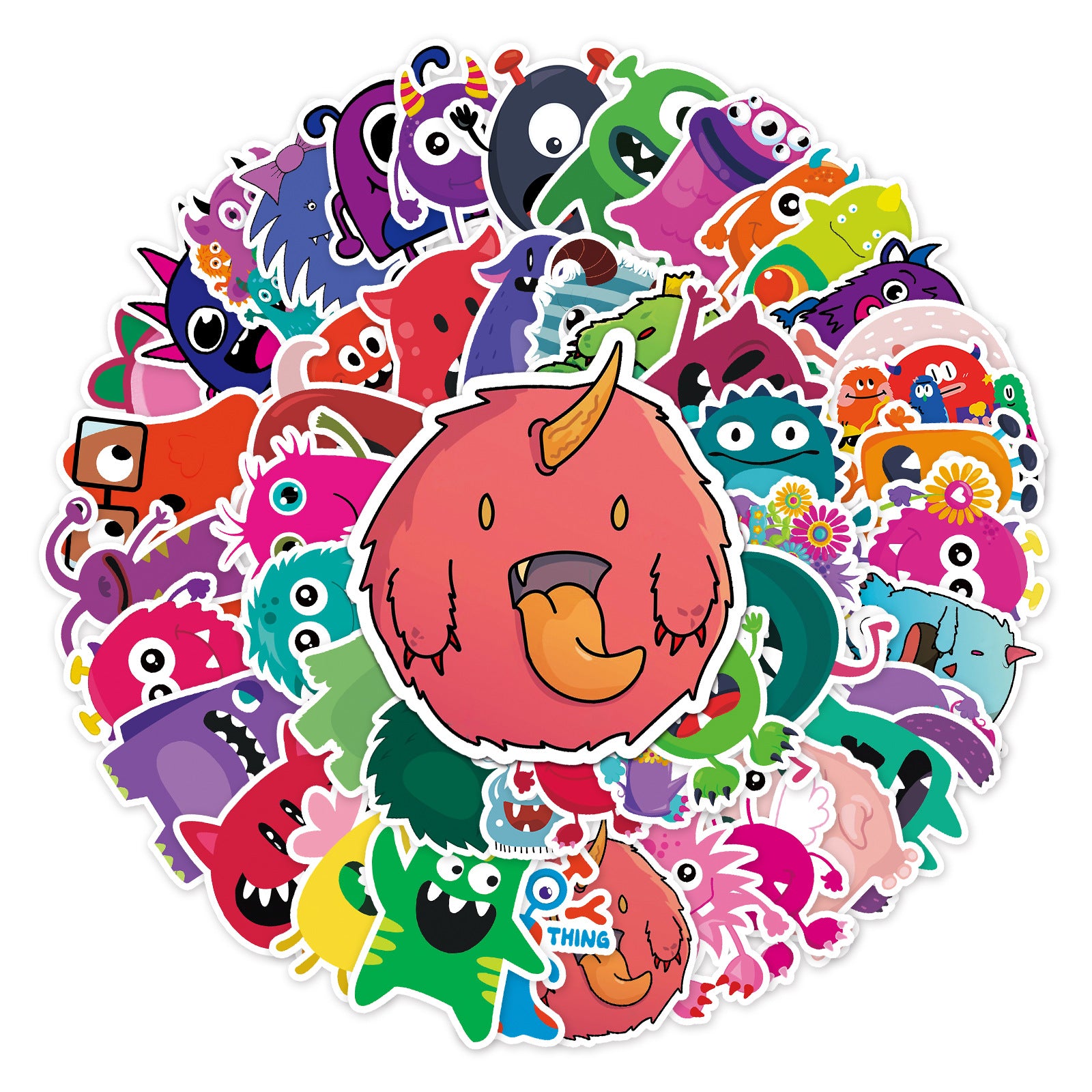 50pcs Monster Series Waterproof Graffiti Stickers for Laptop Helmet