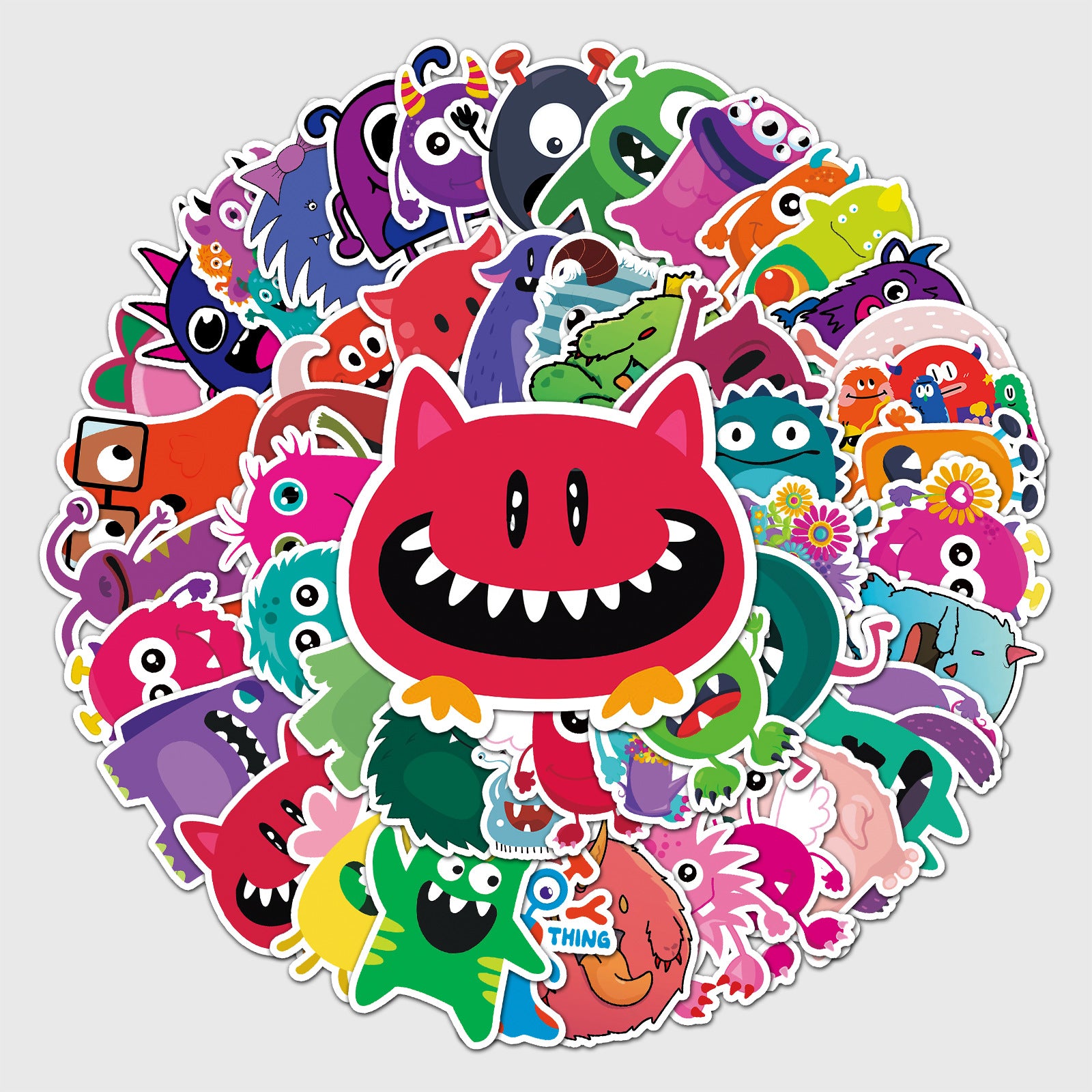 50pcs Monster Series Waterproof Graffiti Stickers for Laptop Helmet