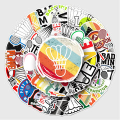 50pcs Badminton Series Waterproof Graffiti Stickers for Motorcycle Laptop Helmet
