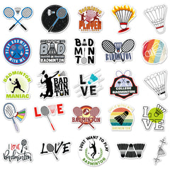 50pcs Badminton Series Waterproof Graffiti Stickers for Motorcycle Laptop Helmet