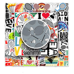 50pcs Badminton Series Waterproof Graffiti Stickers for Motorcycle Laptop Helmet
