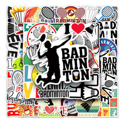 50pcs Badminton Series Waterproof Graffiti Stickers for Motorcycle Laptop Helmet