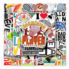 50pcs Badminton Series Waterproof Graffiti Stickers for Motorcycle Laptop Helmet