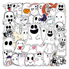 50pcs Halloween Ghost Waterproof Stickers for Helmet Laptop