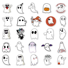 50pcs Halloween Ghost Waterproof Stickers for Helmet Laptop