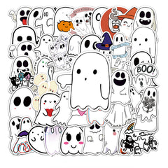 50pcs Halloween Ghost Waterproof Stickers for Helmet Laptop