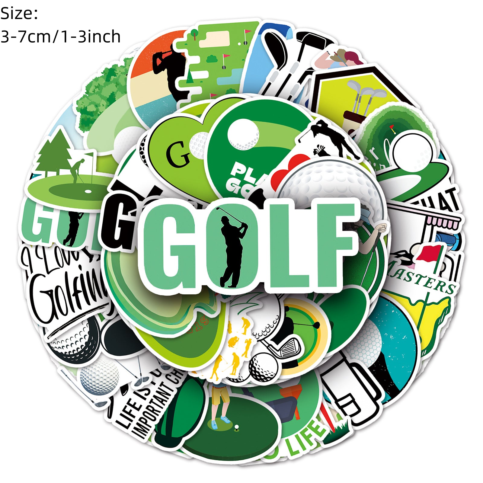 50pcs Golf Series Waterproof Sports Stickers for Motorcycle Laptop Helmet Mug