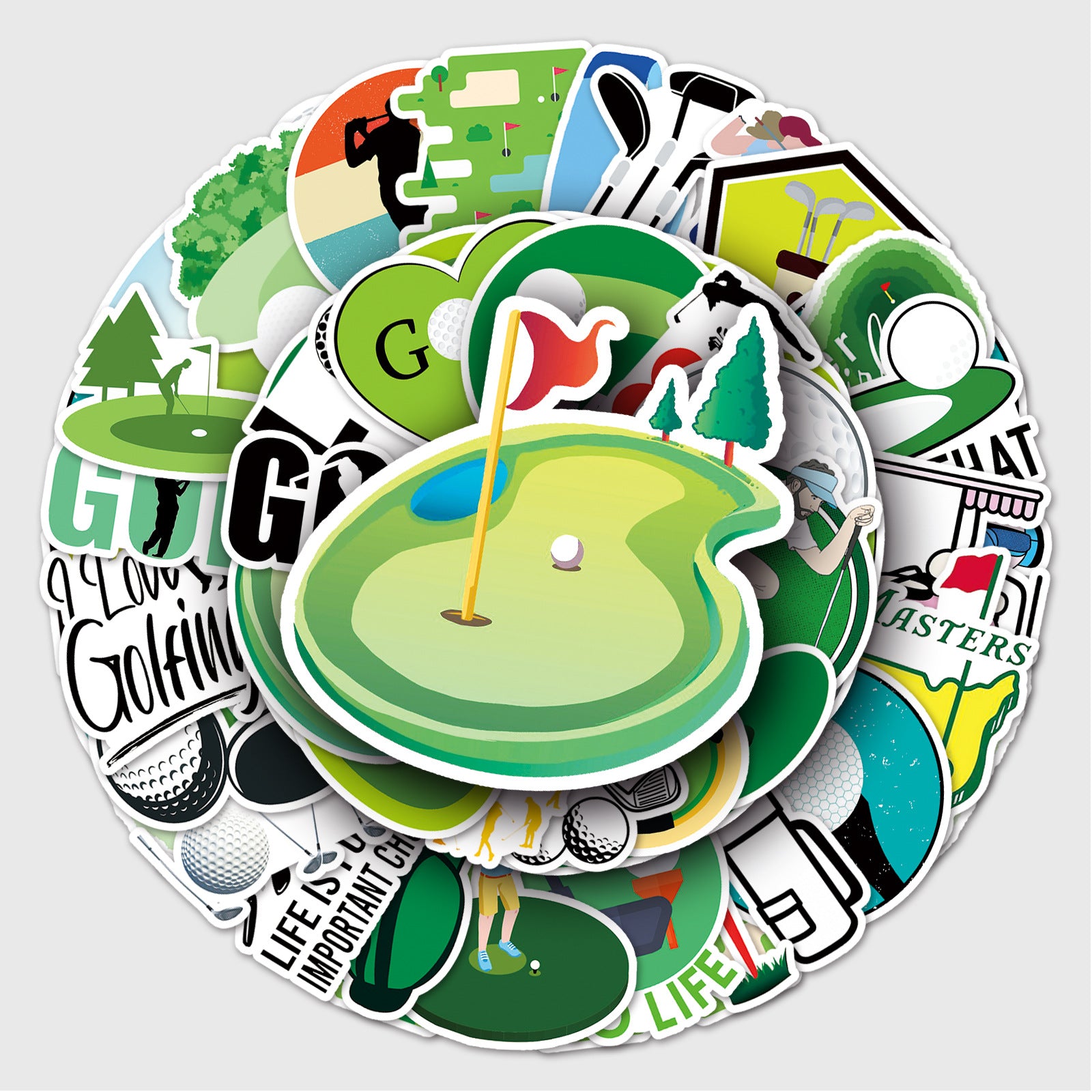50pcs Golf Series Waterproof Sports Stickers for Motorcycle Laptop Helmet Mug