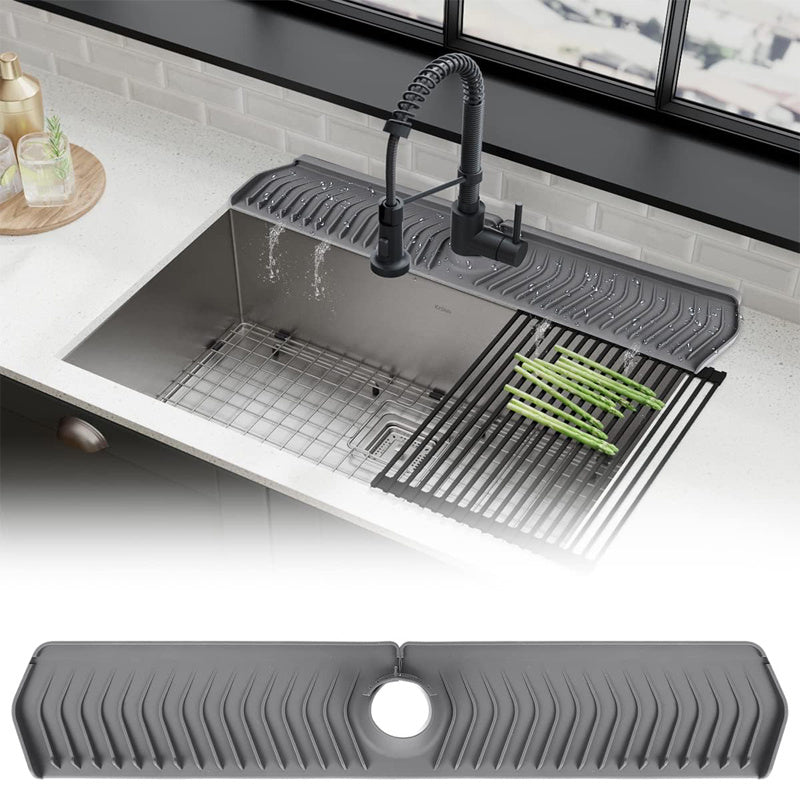 Kitchen Sink Splash Guard Silicone Drip Catcher Tray for Faucet