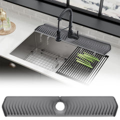 Kitchen Sink Splash Guard Silicone Drip Catcher Tray for Faucet