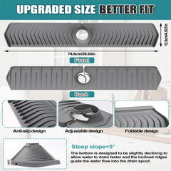 Kitchen Sink Splash Guard Silicone Drip Catcher Tray for Faucet