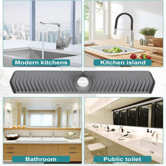 Kitchen Sink Splash Guard Silicone Drip Catcher Tray for Faucet