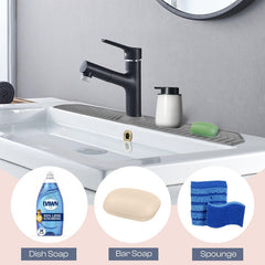 Kitchen Sink Splash Guard Silicone Drip Catcher Tray for Faucet