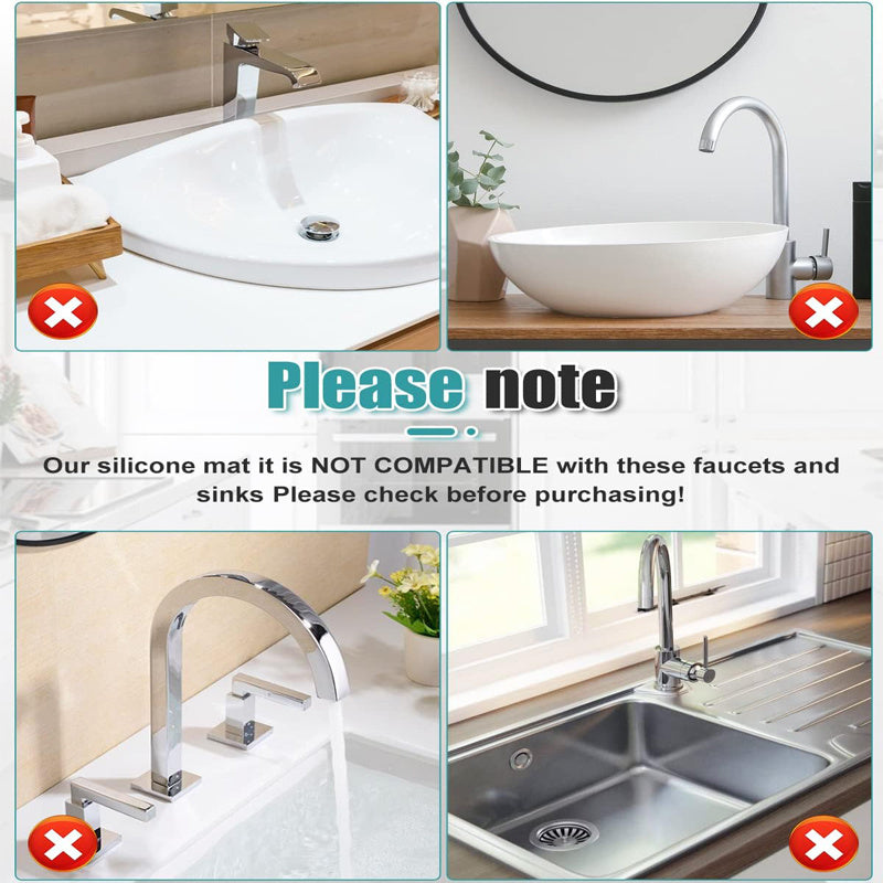 Kitchen Sink Splash Guard Silicone Drip Catcher Tray for Faucet