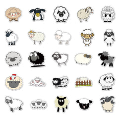 50pcs Sheep Series Animal Stickers, Waterproof Graffiti Sticker for Laptop